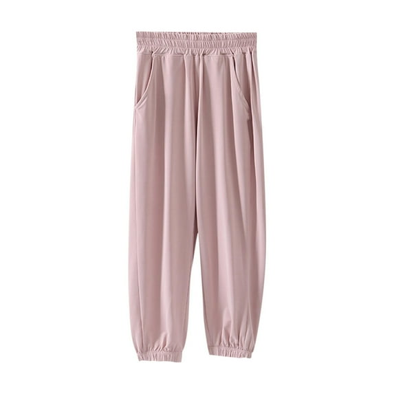 Boys Joggers Size 8 Boy Pants Size 10-12Boy's Summer Solid Color Loose Thin Breathable Pants Elastic Sports Pants Mosquito Proof Pants Casual Outerwear Pants Air-Conditioned Pants