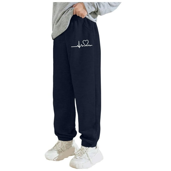 Boys Joggers Size 8 Boys Warm Pants Boys Sweatpants Fleece Athletic Workout Kids Clothes Boys Joggers with Pockets Navy 8-10 Years