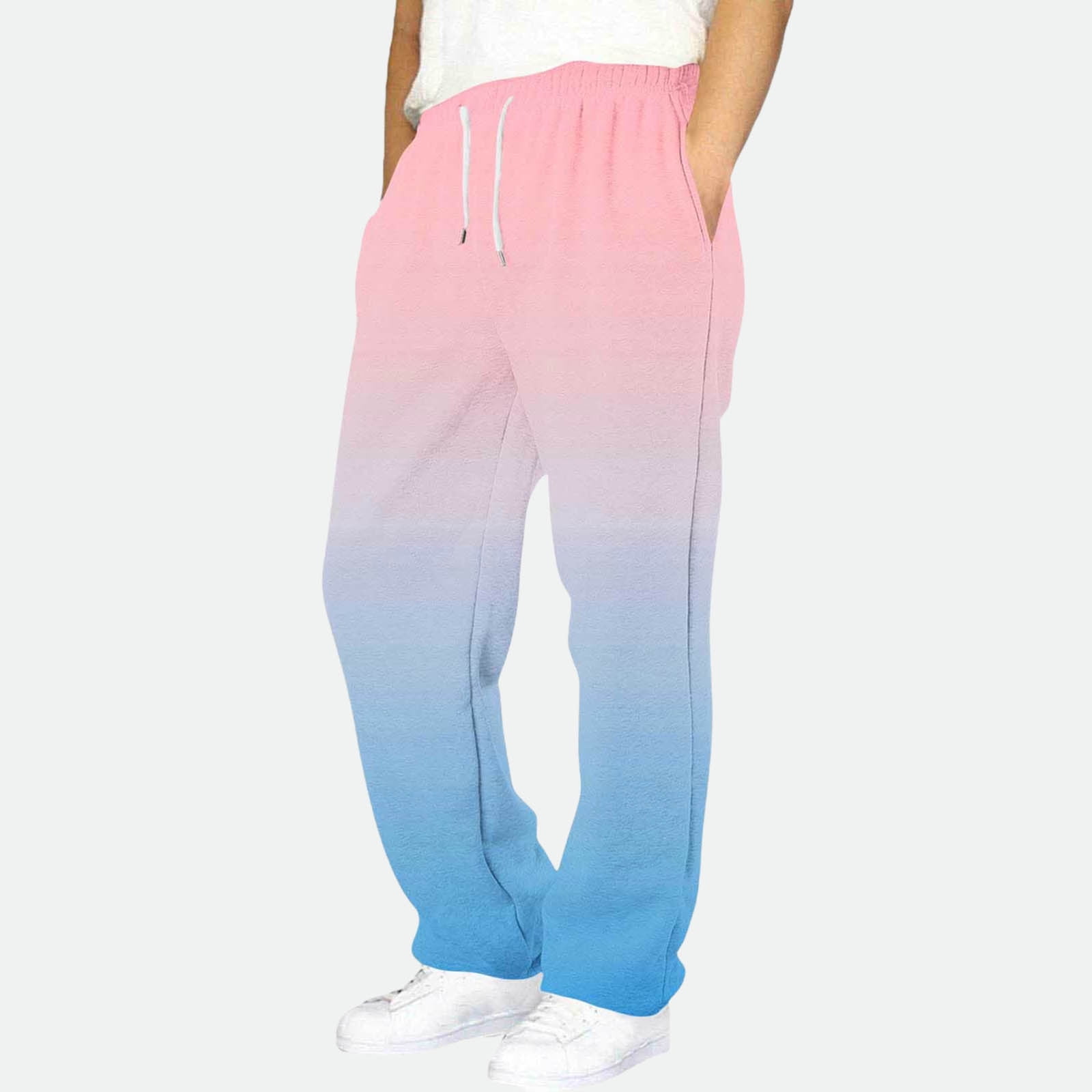 Boys Joggers Sweatpants, Pink Ombre Gradient Pants for Kids, Straight ...