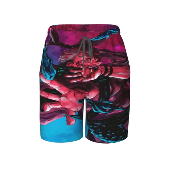 Boys Jujutsu Anime Kaise Beach Shorts Swim Trunks Swim Shorts Quick Dry Pool Suit Swimwear For Kids Youth