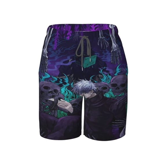 Boys Jujutsu Anime Kaise Beach Shorts Swim Trunks Swim Shorts Quick Dry Pool Suit Swimwear For Kids Youth