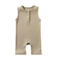 thumbnail image 1 of Boys' Jumpsuits Toddler Baby Girls Boys Sleeveless Solid Color T-Shirt Jumpsuit Romper New Casual Winter Jumpsuits Gray Newborn, 1 of 2
