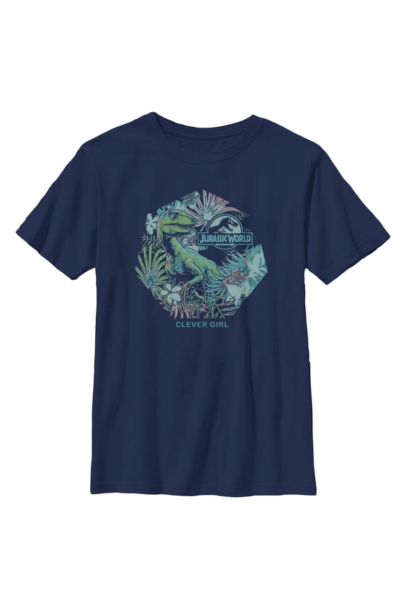 Boys Jurassic Park Tropical Clever Girl T Shirt