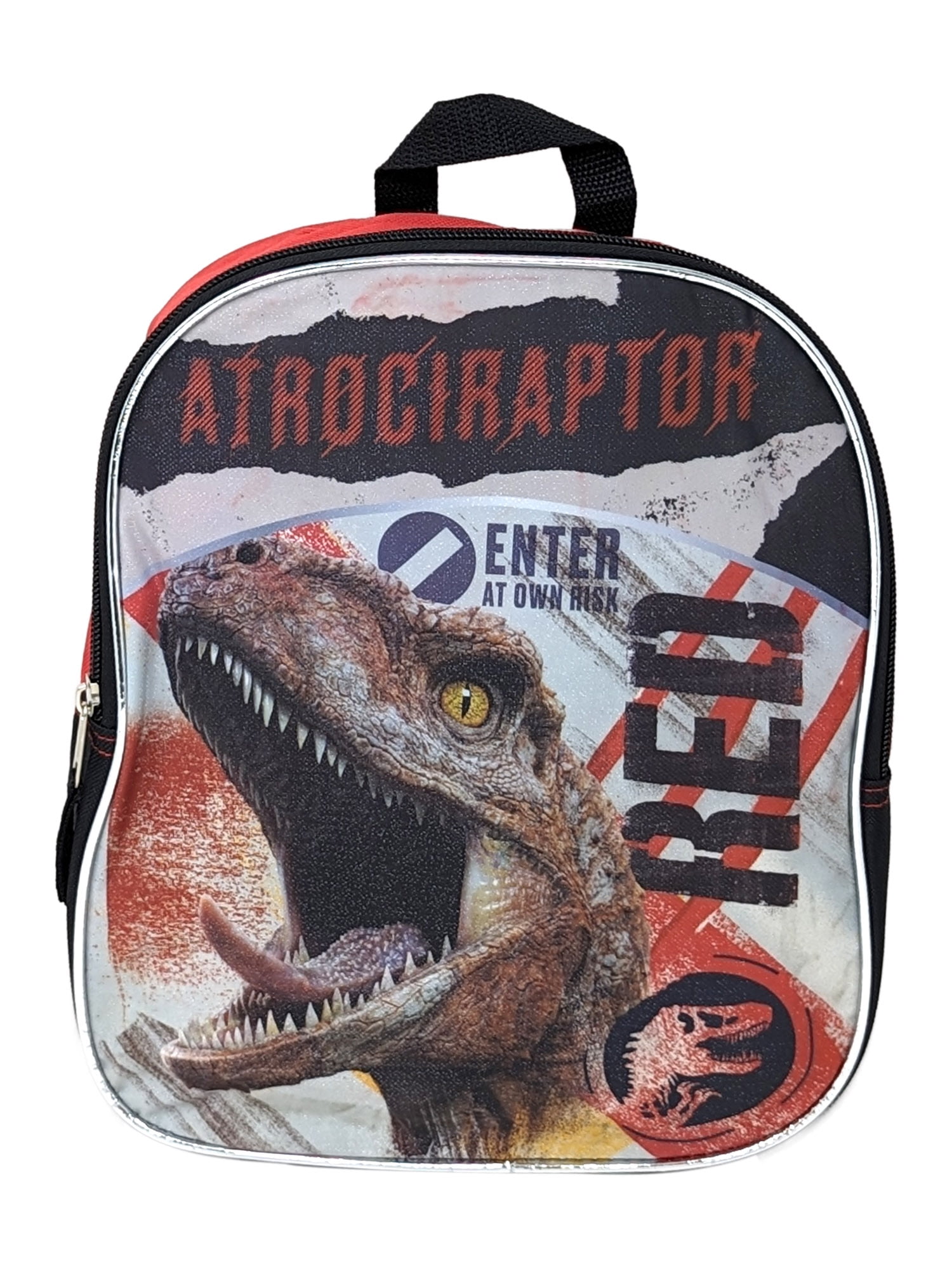 Jurassic World Brandclub Boys Jurassic Park Backpack 11 Mini Dinosaurs Pre School Toddler Red Black