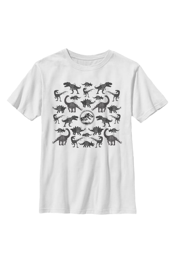 Boys Jurassic World Ink Dino Pattern T Shirt