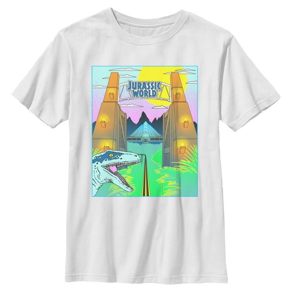 Boys Jurassic World Retro Park Gates T Shirt