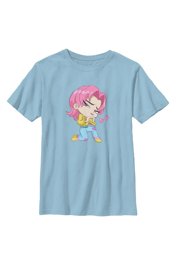 Boys KPop Demon Hunters Chibi Romance Heart T Shirt