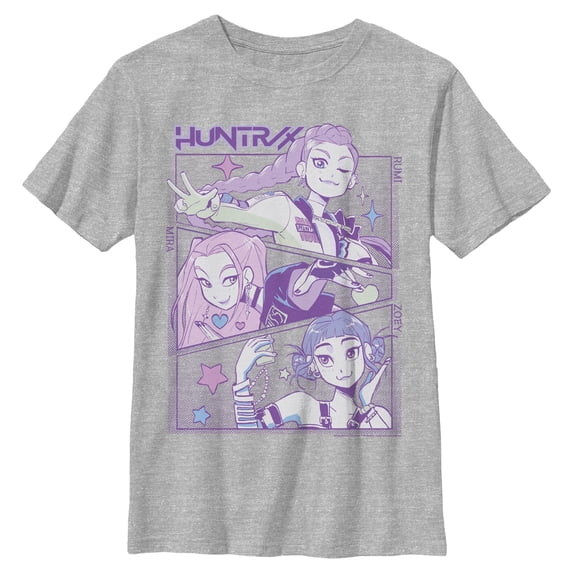 Boys KPop Demon Hunters Huntrix Group Panels T Shirt