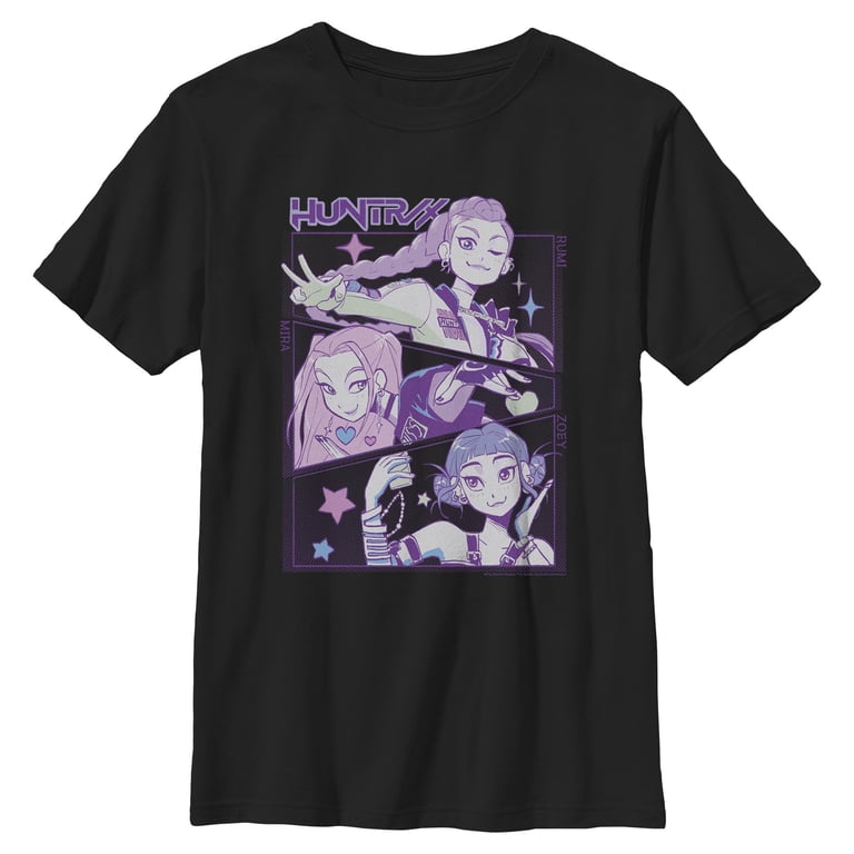 Boys KPop Demon Hunters Huntrix Group Panels T Shirt - Walmart.com