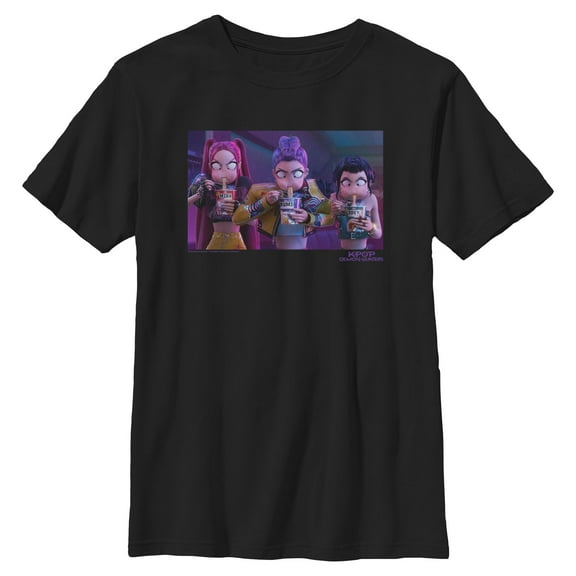 Boys KPop Demon Hunters Rumi, Mira and Zoey Ramyeon T Shirt