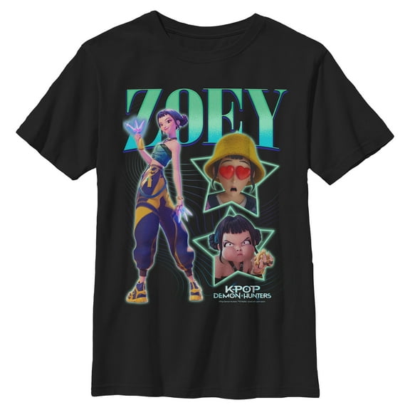 Boys KPop Demon Hunters Zoey Super Star Logo T Shirt