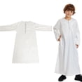 thumbnail image 1 of Boys Kaftan Thobe Casual Long Sleeves Dress Crew Neck Kids Robes for Boys White Robe Boy 13-14 Years, 1 of 9