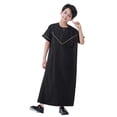 thumbnail image 1 of Boys Kaftan Thobe Casual Short Sleeves Robe Crew Neck Kids Robe Black Abaya 13-14 Years, 1 of 8