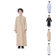 thumbnail image 1 of Boys Kaftan Thobe with Pockets Long Sleeve Crewneck Button Down Kaftan Boys Thobe with Chest Pocket, 1 of 9