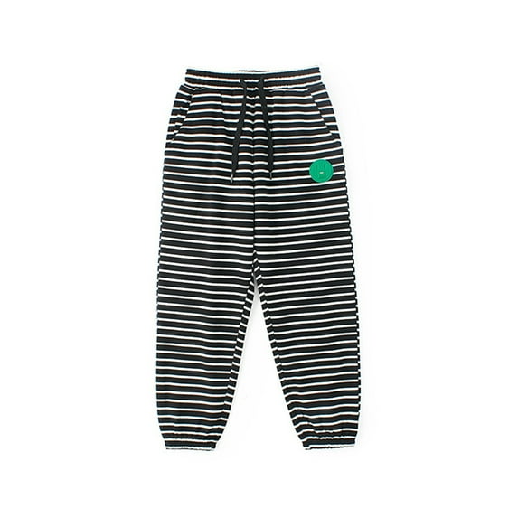 Boys Khaki Dress Pants Children Pants Girls Casual Pants Big Children Fashionable Striped Home Pants Children Pants Full Length Pants New Full Length Pants Black 12T