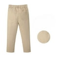 thumbnail image 1 of Boys Khaki School Pants with Elastic Waist - Stretchable Dress Trousers for Teenagers, Comfortable Casual Long Pants for Daily Wear, Durable Uniform Pants for Boys Ages 3-18 Years(Beige,7-8Years), 1 of 8