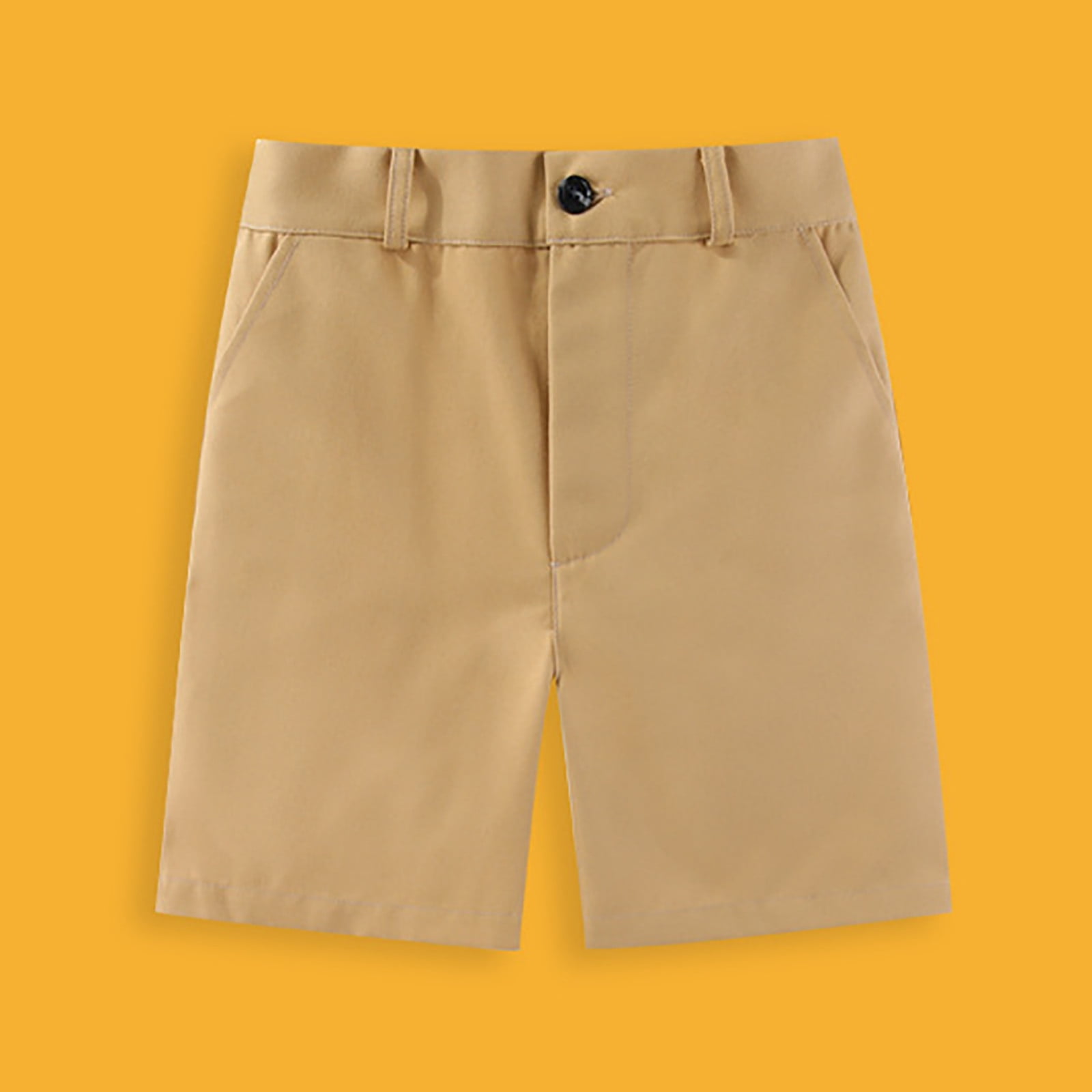 Boys Khaki Shorts Boys Dress Shorts Flat Front Button Waist Lightweight ...
