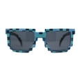 thumbnail image 1 of Boys Kid Size 8-bit Pixel Horn Rim Gamer Plastic Sunglasses Blue Black, 1 of 4