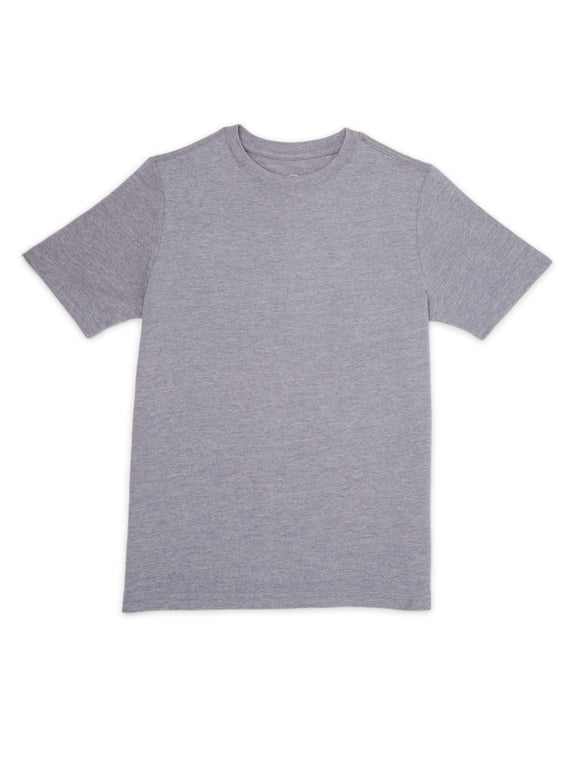 Boys Kid Tough Tee with Short Sleeves, Sizes 4-18 & Husky,6-7 (S),Medium Grey Heather