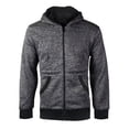 thumbnail image 1 of Boys Kids Athletic Soft Sherpa Lined Fleece Zip Up Hoodie Sweater Jacket (L (14-16), Salt & Pepper (Black)), 1 of 2