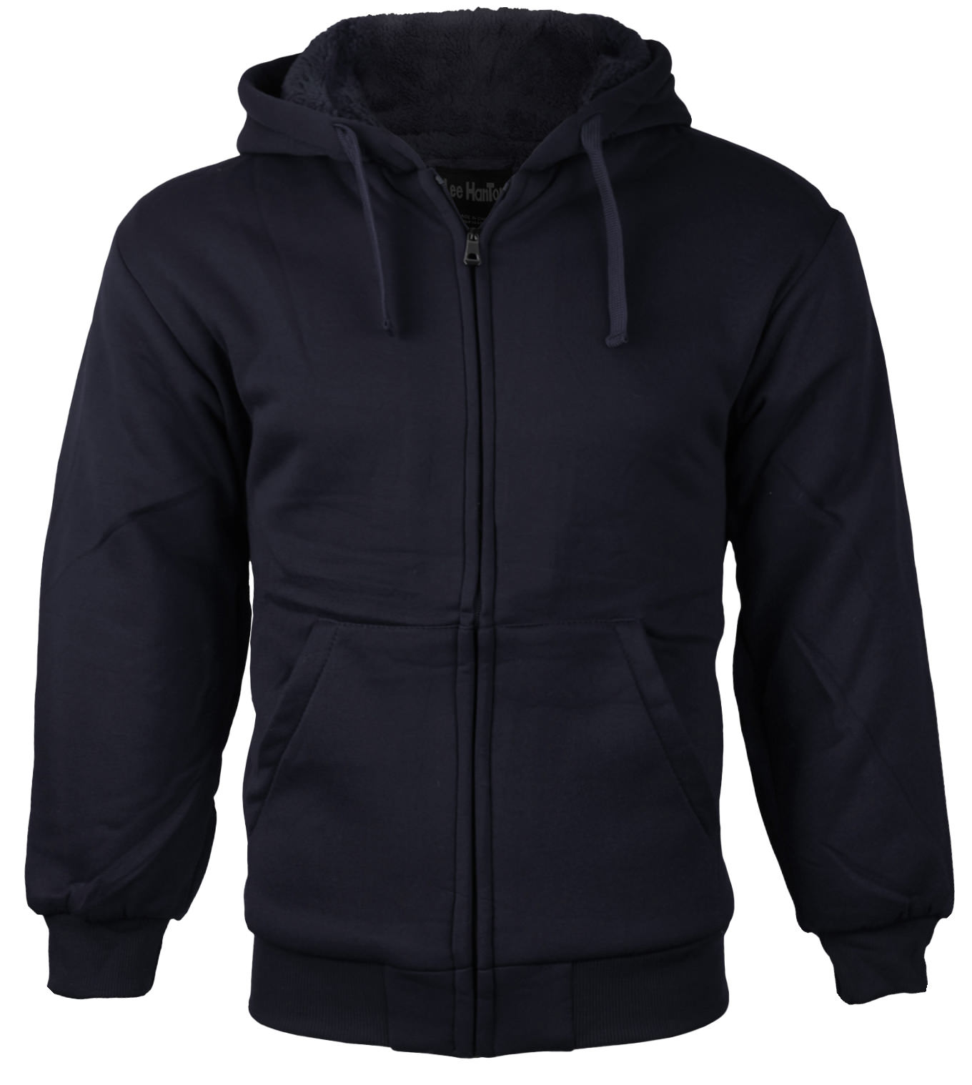 Boys Kids Athletic Soft Sherpa Lined Fleece Zip Up Hoodie Sweater Jacket (Navy, XL) - image 1 of 1