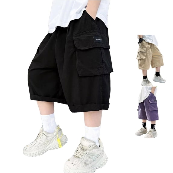 Boys Kids Cargo Shorts Youth Boy's Casual Stretch Shorts Outdoor Cargo Bottoms Boys Winter Clothes 4-5 Years
