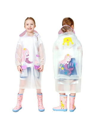 Esho Children Boys Girls Waterproof Cute Cartoon Rain Coat Kids Toddler  Funny Raincoat Rainwear 3-8Y