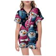 Boys Kids Pajamas Shorts Satin Print Pajamas Set Short Sleeve 2 Piece ...