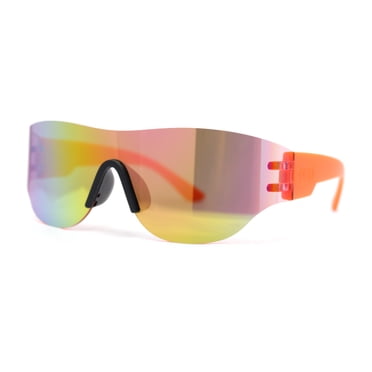 AMP Kids Wrap Sports Sunglasses – Multi Color Mirror, UV400, Polycarbonate – 29RV