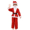 thumbnail image 1 of Boys Kids Santa Suit, Red Jacket and Pants with Hat and Beard, Christmas Outfit, 1 of 8