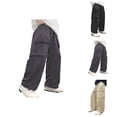 thumbnail image 1 of Boys Kids Summer Casual Cargo Pants Solid Color Loose Sweatpants Trousers For Sports Activewear（4 12 Years）, 1 of 4