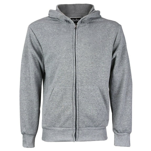 Boys Kids Toddler Fleece Lined Zip Up Hoodie Sweater Jacket Fleece Lined (Light Grey, M (12-14))