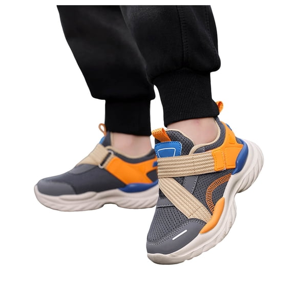 Boys Kids Wide Width Walking Sport Shoes Elastic Slip On Sneakers Lightweight Non Slip Tennis Shoes