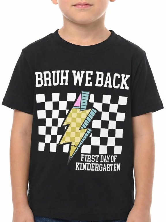 Boys Kindergarten Vibes Only Back to School T Shirt Boys Kids T-Shirt, 180gsm, 100% Cotton