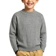 thumbnail image 1 of Boys Knit Cotton Pullover Sweaters Crewneck Warm Casual Long Sleeve Kids Fall Winter Clothes Gray 4-14, 1 of 8