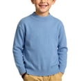 thumbnail image 1 of Boys Knit Cotton Pullover Sweaters Long Sleeve Casual Warm Crewneck Kids Fall Winter Clothes Blue 14, 1 of 8
