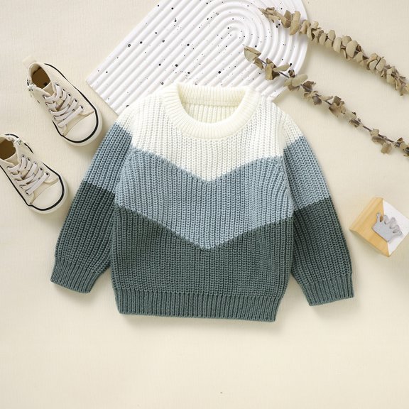 Boys Knit Sweater Long Sleeve Warm Top for Fall and Winter Seasonal Comfort Wear