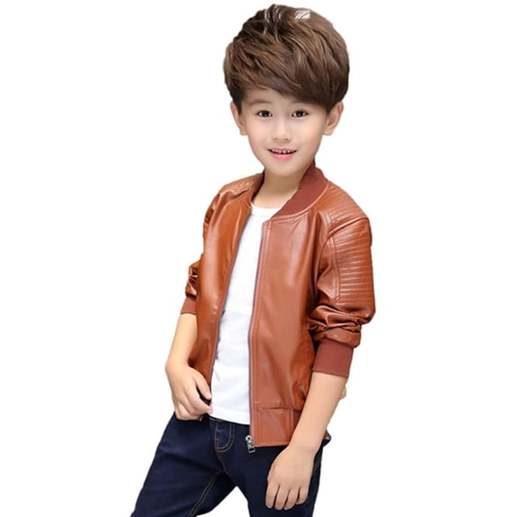 Boys Leather Jackets For Toddler Kids Faux Motorcycle PU Leather Coats