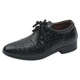 thumbnail image 1 of Boys Leather Shoes Four Seasons New Pattern Simple Solid Color Stylish Adorable Lace Up Low Heel Comfortable Loose Soft Footwear, 1 of 7