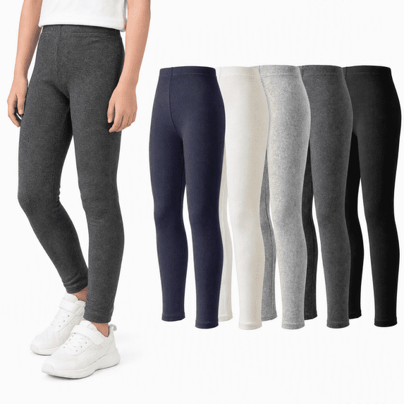 Boys Leggings Kids 5 Pack Cotton Full‑Length Stretch Pants Basic Toddler Daily Wear 3T‑12