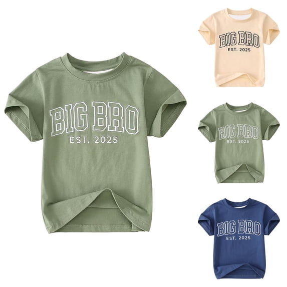 Boys Letter Graphic Short Sleeve Tee Casual T Shirt for Kids Clothing Summer Essentials Everyday Wear Boys Clothes