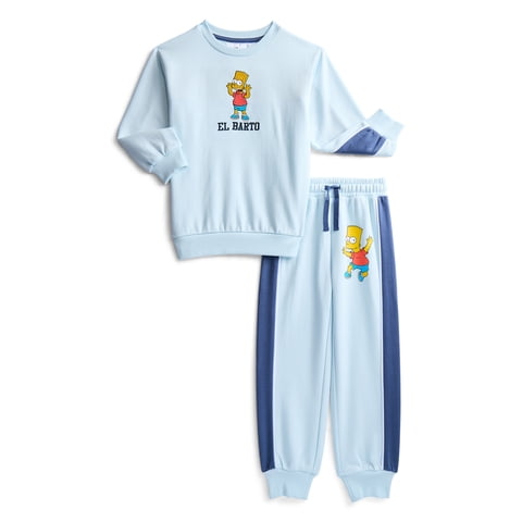 The Simpsons Boys El Barto Fleece Crewneck and Pants, 2-Piece Set, Sizes 4-12
