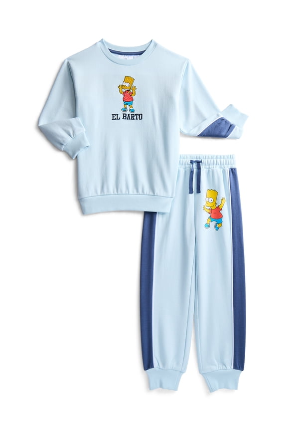 The Simpsons Boys El Barto Fleece Crewneck and Pants, 2-Piece Set, Sizes 4-12