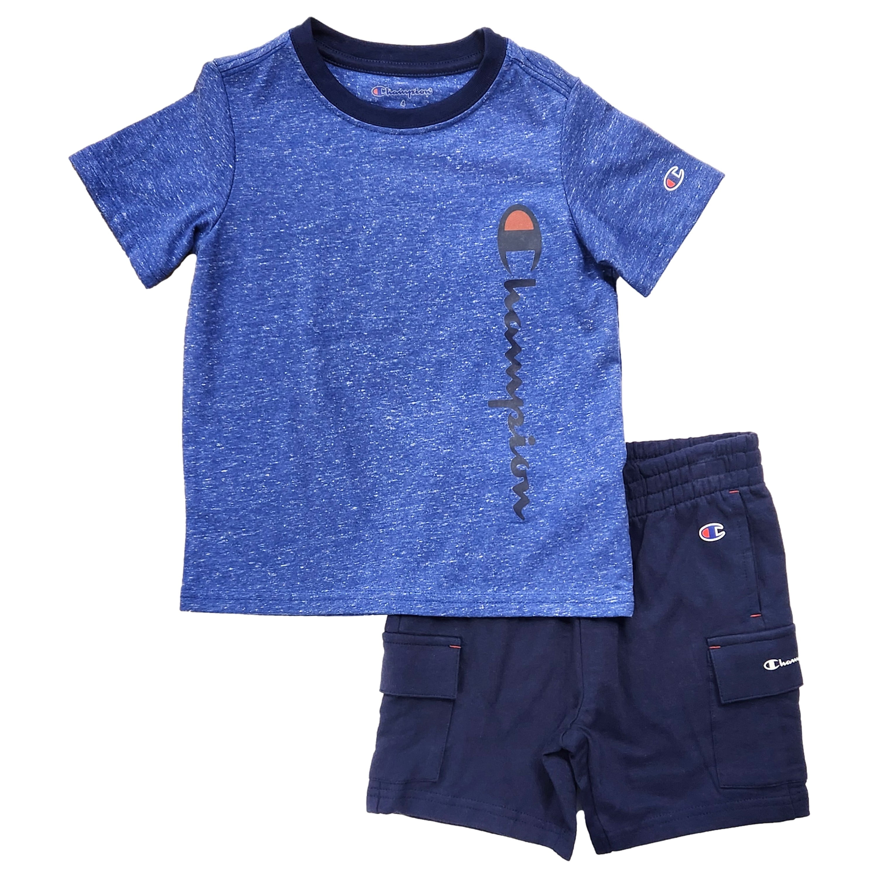 Athletic Shorts Champion Shorts And T Shirt Boys Light Dark Blue