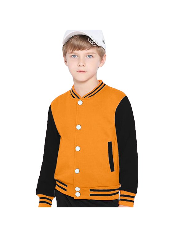 Boys Lightweight Casual Jacket Outdoor Windbreaker Coat for Toddlers with Long Sleeves Stylish Baseball Design
