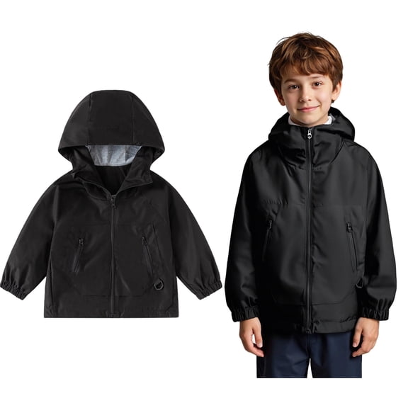 Boys Lightweight Hooded Windbreaker Jacket Outdoor Casual School Coat for Kids Age 2 to 13 Years for Everyday Wear and Active Adventures