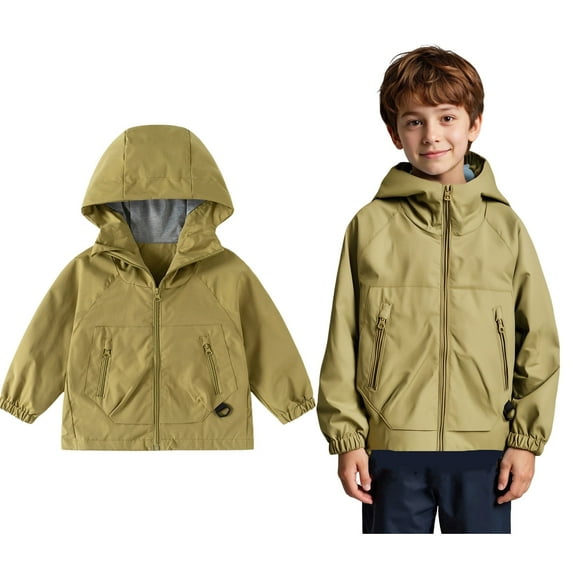 Boys Lightweight Hooded Windbreaker Jacket Outdoor Casual School Coat for Kids Age 2 to 13 Years for Everyday Wear and Active Adventures