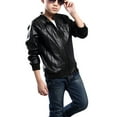 thumbnail image 1 of Boys Lightweight Leather Zipper Jacket for Toddlers Fashionable Spring Autumn Coat Comfortable and Stylish Outerwear for Little Boys, 1 of 3