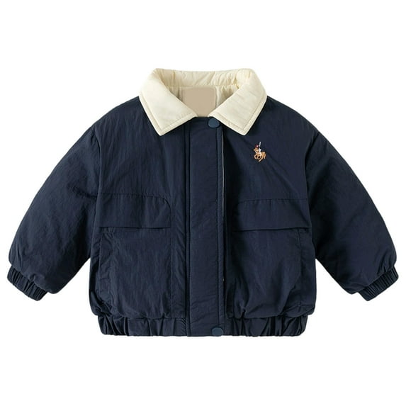 Boys Lightweight Quilted Padded Jacket With Color Design For Kids Winter Warm Outerwear Coats