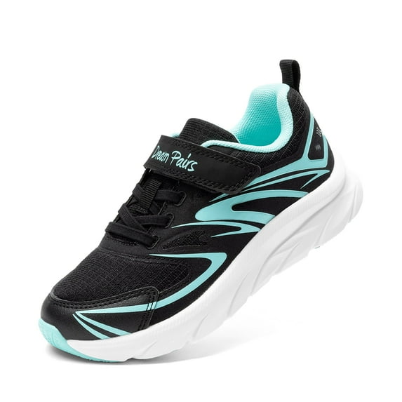 BURUDANI Boys&Girls Lightweight Sneakers with Hook and Loop Breathable Kids Running Shoes